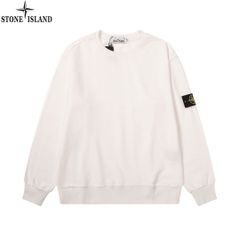 STONE ISLAND ストーンアイランド  Stone Island 白 コットン L/S クルーネック スウェット トップス メンズ 秋冬ファッションのパーカーです