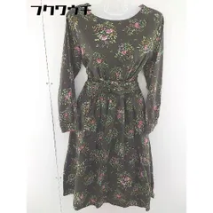 ◇ ◎ SM2 サマンサ モスモス ベルト付 花柄 フラワー 長袖 ロング ワンピース サイズF ブラウン マルチ レディース  【1109220002494】