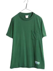 【お得なクーポン配布中!】 90s USA製 ディスカス ポケット付き 無地 半袖 Tシャツ メンズ L / オールド クルーネック ヘビーウェイト コットン ポケT ワンポイント 緑のサムネイル