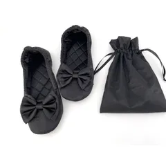 携帯スリッパ ルームシューズ 光沢 フォーマルスリッパ 折りたたみ ポータブル 室内履き 旅行用 受験 オフィス 卒園式 入学式 婚葬祭 おしゃれ 携帯 軽量 携帯 収納袋付き コンパクト 旅行グッズ 23-24cm glosmoshlip