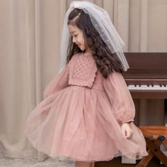 ★送料無料★キッズドレス　コットンエンブロイダリードレス　こども服★110㎝　ピンク