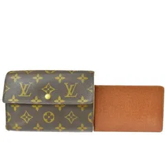 【中古】 ルイヴィトン LOUIS VUITTON ポルト トレゾール エテュイ パピエ 三つ折り 財布 モノグラム レザー パスケース付 M61202 01MI681