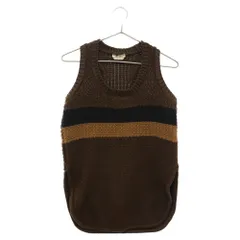 FENDI (フェンディ) Knit Vest ボーダーニットベスト レディース ブラウン FZX500のサムネイル