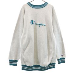 特大♡Champion リバースウィーブ 刺繍タグ グレー 90s ヴィンテージ