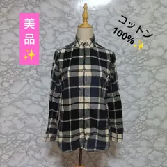 UNITED ARROWS　ユナイテッドアローズ　シャツ　長袖　薄手　総柄　チェック　春　秋【S】　ブルー　青　ネイビー　紺　ホワイト　白　ブラック　黒