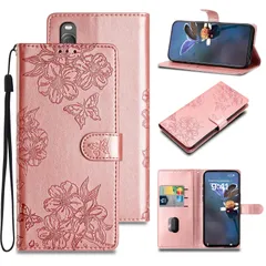 【新着商品】Xperia10 ll ケース 手帳型 ソニー エクスペリア 10 ii カバー SO-41A docomo / SOV43 au A001SO ケース本革レザー 財布型カバー Sony Xperia 10 II カード収納 スタンド 桜蝶 防水