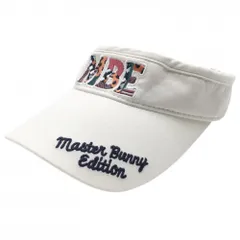 ★SALE価格★マスターバニー サンバイザー 白 ロゴ刺しゅう総柄  FR  ゴルフウェア MASTER BUNNY EDITION