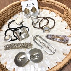 【10点】グレーシルバーヘアアクセサリーまとめ売り新品ヘアゴムピアスバレッタピン