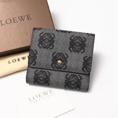 ✨未使用に近い✨　LOEWE ミニ財布　アナグラム　アマソナ　三つ折り　リネン LOEWE - ロエベ LOEWE 財布 三つ折り ミニ財布 アナグラム