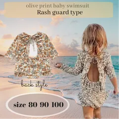 ベビー水着　海外子供服　背中空きリボン　フリル　キッズ　レモン柄　フルーツ柄