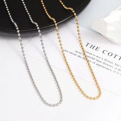 ボールチェーンネックレス 1.5mm 2.0mm 2.5mm 3mm ステンレス シンプルネックレス ネックレス つけっぱなし 金属アレルギー対応 ショートネックレス アクセサリー 韓国アクセサリー 251n シースキー【seasukii】