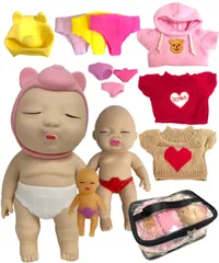 【即日発送】(大中小サイズ セット 着せ替え 洋服 おもちゃ 3体+着せ替えセットB) ベイビー 伸びる 赤ちゃん アグリーベイビーズ