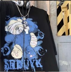 Tシャツ ユニセックス ビッグ オーバー 病み アニマル クマ 包帯 ケガ