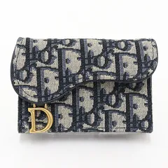 ディオール saddle bloom サドル カード入れ ブルー 【中古】Sランク