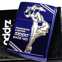 Zippo☆美品2004年製ウィンディ ガール☆サファイア スリムタイプ送料 