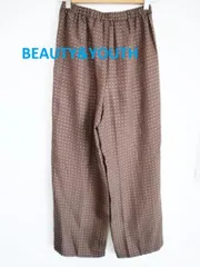BEAUTY&YOUTH　ジャガードワイドイージーパンツ　Sサイズ　ダークブラウン　ウエストゴム　定価15,400円　日本製　送料込み　6458951