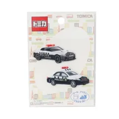 【メール便】トミカ ワッペン ミニ アイロンパッチシール 2枚セット 日産GT-R パトカー＆トヨタクラウンパトカー TOMICA パイオニア 入園入学準備雑貨ク