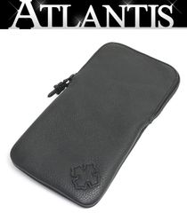 クロムハーツ メガネケース レザー クロスパッチ ダガーファスナー クロス CHROME HEARTS クロムハーツ（原本無） ダガージップ クロス