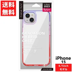 iPhone 15用 グラデーションハイブリッドケース パープル×レッド ケース アイフォン スマホ カバーのサムネイル