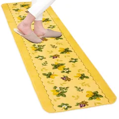 【新着商品】キッチンマット 約45×180cm プロヴァンスシエル イエロー 日本製 抗菌防臭加工 すべり止め オカ(OKA) 洗える 台所 マット 180