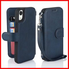【新着商品】iphoneXR ケース ケース iphoneXRスマホケース 米軍MIL規格 XR 軽薄 手帳型 iPhone ストラップ 耐衝撃 レンズ保護(アイフォンXR/あいふぉんXR Ｈａｖａｙａ 6.1インチ対応) -ブルー