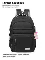 バッグ レディース バックパック 大容量 軽量 学生用バックパック、中高生向けファッションカジュアルリュック、アクセサリーペンダント付き