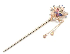 簪 かんざし 一本 和装 着物 アンティーク czダイヤ フラワー 花 カラフル