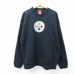 XL/古着 リーボック 長袖 スウェット メンズ 00s NFL ピッツバーグスティーラーズ クルーネック 黒 ブラック アメフト スーパーボウル 25se
