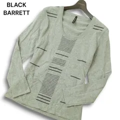 BLACK BARRETT ブラックバレット ニールバレット 通年★ ライン デザイン コットン ニット セーター Sz.3 メンズ 灰 日本製