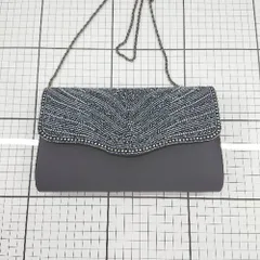 ◇ Θ ノーブランド パーティー フォーマル ビーズ ショルダーバッグ ブラック系 レディース E  【1508060020789】