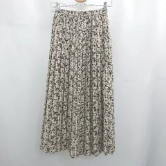 ◇ ⊂ Doux archives ドゥアルシーヴ 花柄 プリーツ ロング Aライン スカート サイズフリー ベージュ系 レディース E  【1506130014768】のサムネイル