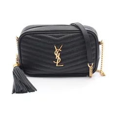 イヴ・サンローラン YVES SAINT LAURENT ショルダーバッグ Lou mini ルー ミニ ブラック レザー ルー ミニ チェーンショルダー レディース Used A