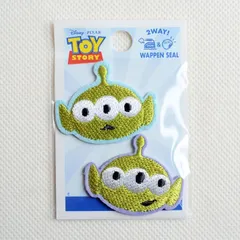 ワッペン アイロン ディズニー エイリアン ピクサー トイストーリー フェイス シール ミニ 帽子 被り物 バッグ D01Y2142 ビンテージ アウトドア