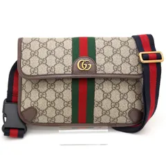 【 中古 美品 】グッチ GUCCI ボディバッグ Ophidia オフィディア GGスプリーム GG スモール ベルトバッグ 752597 ブラウン イタリア製 Aランク メンズ レディース ユニセックス ウエストポーチ ウエストバッグ 旅行 おでかけ