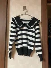 黒 白 ストライプ ニット以外