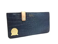 美品✨A.D.M.J 二つ折り財布　ロゴマーク　小銭入れあり　ダークネイビー クロコダイル 2つ折り ウォレット | A.D.M.J.公式オンラインストア