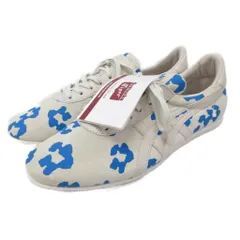オニツカタイガー Onitsuka Tiger タグ付き TAI-CHI HIINA スニーカー ローカット シューズ 靴 総柄 スエード 25cm ベージュ 青 ブルー TH0E4L