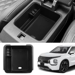 Auovo 新型 アウトランダーPHEV GN0W 専用 コンソールトレイ コンソール トレイ コンソールボックス センターコンソール アクセサリー 小物入れ ABS素材 充電USB機能 ガタガタ音なし 内装パーツ カスタムパーツ (黒)