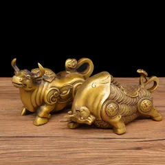 牛 ウシ 金色 黄金 ゴールド 2タイプ 干支 干支飾り 置物 オブジェ 精密細工 縁起物 運勢アップ インテリア オフィス 玄関 恋愛運 開運 お守り 魔除け 幸運 金運 健康運 インテリア リビング