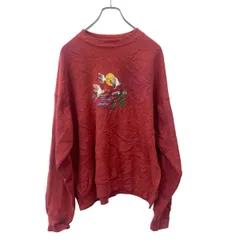 FRUIT OF THE LOOM 刺繍 スウェット L サイズ レッド 古着卸 アメリカ仕入 t2406-3357