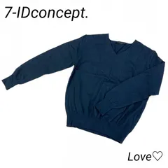 7-IDconcept. ニットシャツ Vネック リブ袖 カシミヤ混 シンプル s0のサムネイル