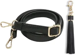 【在庫処分】[YINKE] ショルダー ストラップ 70-130cm 調節可能 PU レザー ショルダー紐 持ち手 バッグ用 付け替え ライチ粒 修理 交換用 持ち手ストラップ ショルダースト 黒