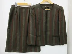 【送料無料】Leilian レリアン セットアップ スカートスーツ ジャケット スカート ストライプ ミセス Mサイズ 9 秋冬用■L24923AWS2210-3（4）6/07