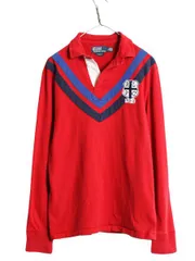 【お得なクーポン配布中!】 90s ポロ ラルフローレン 長袖 ラガー シャツ メンズ M 90年代 オールド ラグビーシャツ 長袖シャツ ワンポイント ヘビーウェイト コットン