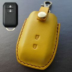 [送料無料]SUZUKI/スズキ/スマートキーケース/スマートキーカバー/ジムニー/ハスラー/本革/黄色