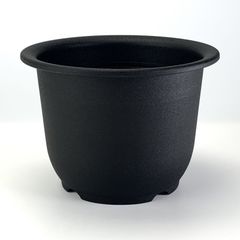 プラ鉢 5号 縁あり丸鉢 ブラック 5DAX 幅15.3cm×高さ10.8cm 