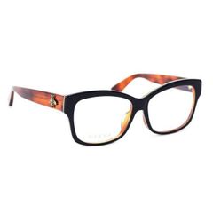 ★【GUCCI / グッチ】レディース メガネフレーム (GG0100OA 003 BK BLACK-HAVANA) ブラック [新品] [訳あり2]