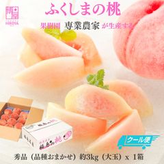 博屋 福島県産 桃 秀品 (品種おまかせ) 約3kg (大玉) x 1箱