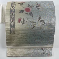 名古屋帯 螺鈿箔 美しい花 箔 九寸 正絹 AO-4236 2025年最新】螺鈿 帯の人気アイテム - メルカリ