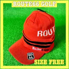【新品】ROUTE66 GOLF ユニセックス ロゴ刺繍 ワッペン ニットキャップ オスロキャップ F